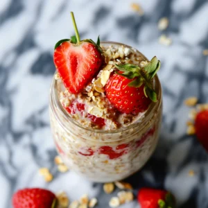 Strawberries & Cream Protein Overnight Oats